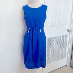 ELLEN TRACY women’s size 6 dress in cobalt blue with pockets comfortable dress